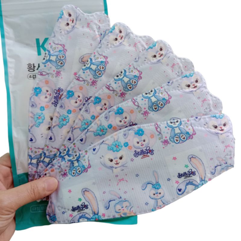 [ Hàng Có Sẵn ] 1 Túi 10 Chiếc Khẩu Trang KF94 Hoạ Tiết Thỏ Tím Size Người Lớn