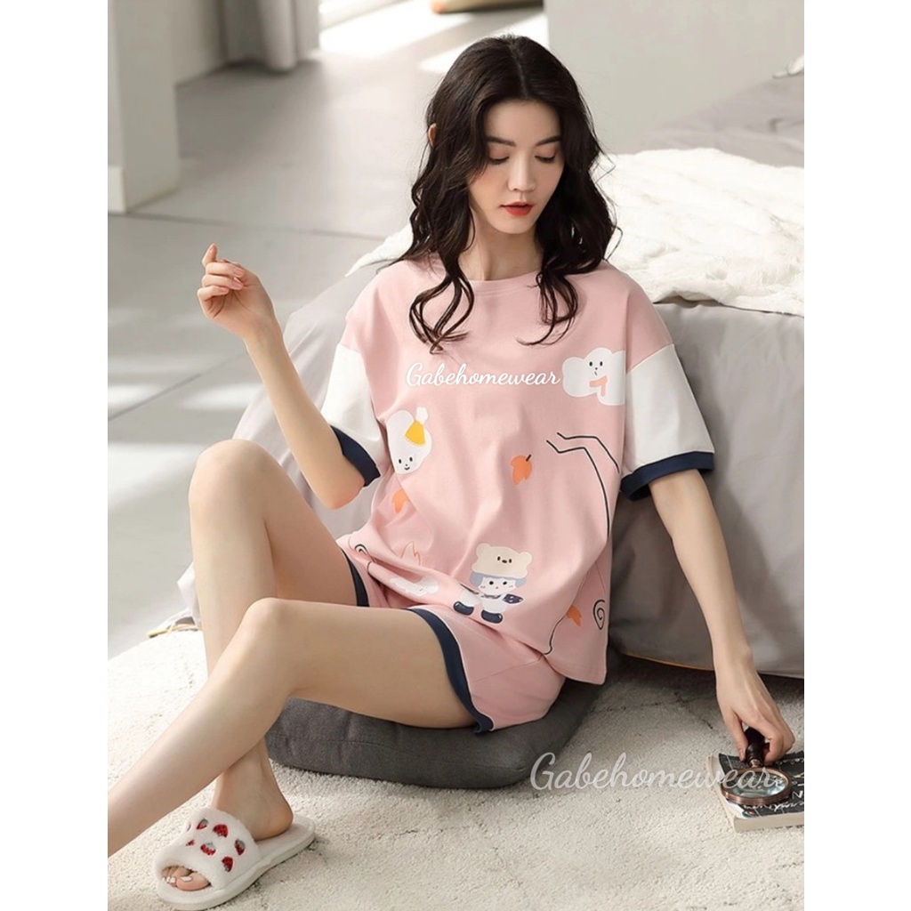 SÉT BỘ THUN MẶC NHÀ NGƯỜI LỚN IN HÌNH DỄ THƯƠNG