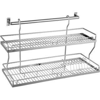 Kệ Đựng Chén Bát Treo Tường 2 Tầng Bằng INOX 304 Cao Cấp KC9