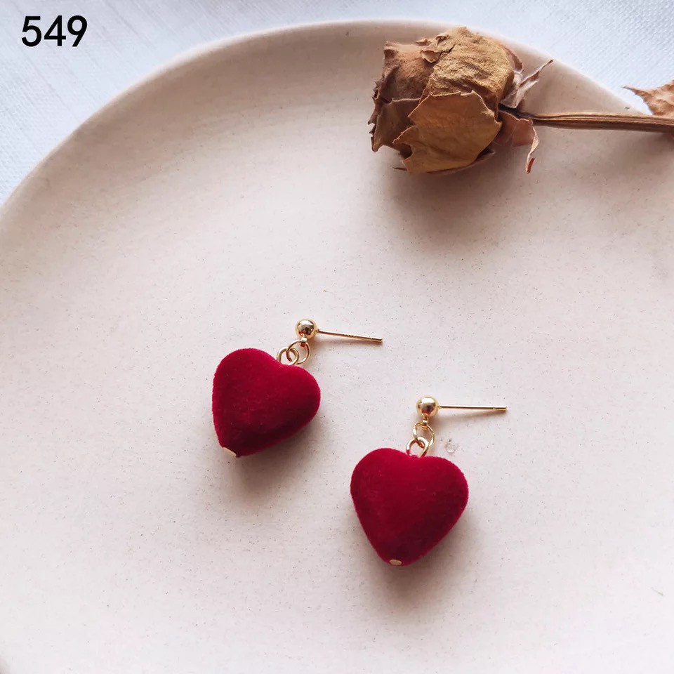 Khuyên Tai BST màu đỏ cổ điển Mayconner