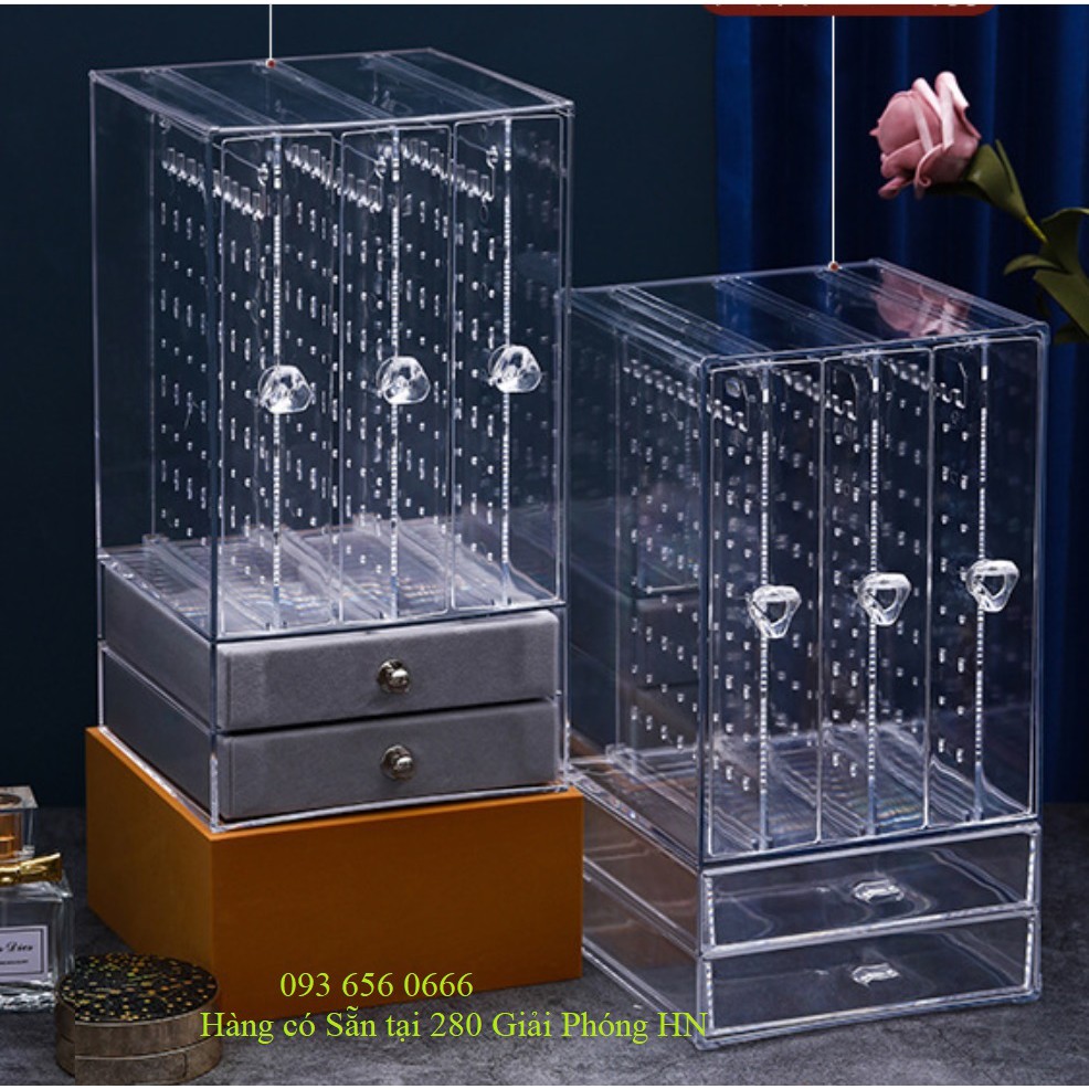 Hộp đựng trang sức đa ngăn chống bụi cao cấp