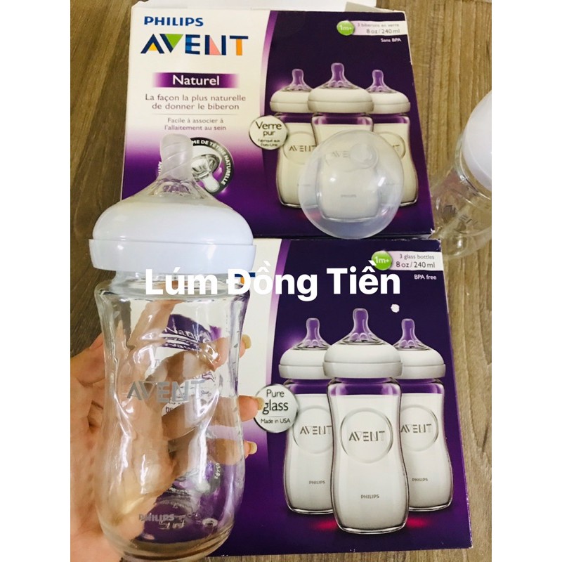 bình sữa thuỷ tinh Philips AVENT 120ml kèm núm số 1