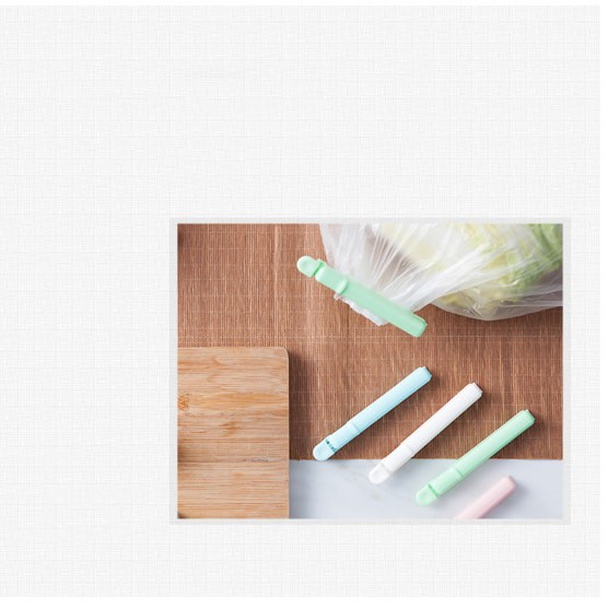 Bộ 4 kẹp nhựa bảo quản túi đựng thực phẩm kẹp niêm phong túi đồ ăn thông minh màu xanh lục