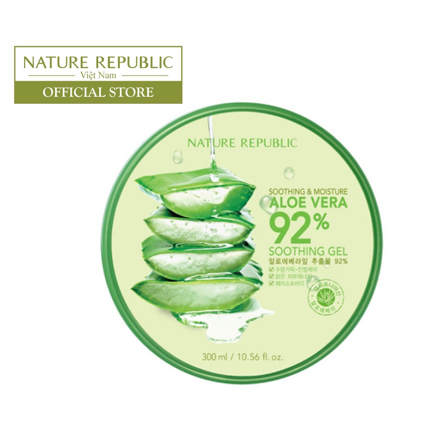 Gel lô hội dưỡng đa năng NATURE REPUBLIC Soothing & Moisture Aloe Vera 92% Soothing Gel 300ml | BigBuy360 - bigbuy360.vn