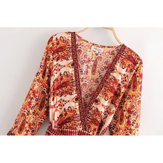 Đầm tole vạt chéo boho siêu hot
