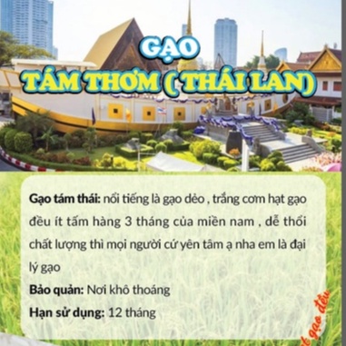Gạo tám thơm LOẠI 1 Thái Lan chất lượng cao 2021