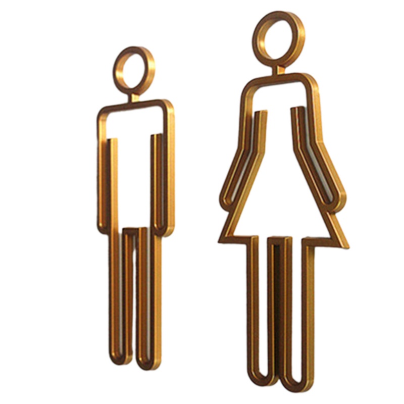 Miếng Dán Tường Trang Trí Nhà Tắm In Chữ WER Woman &amp; Man Ngộ Nghĩnh