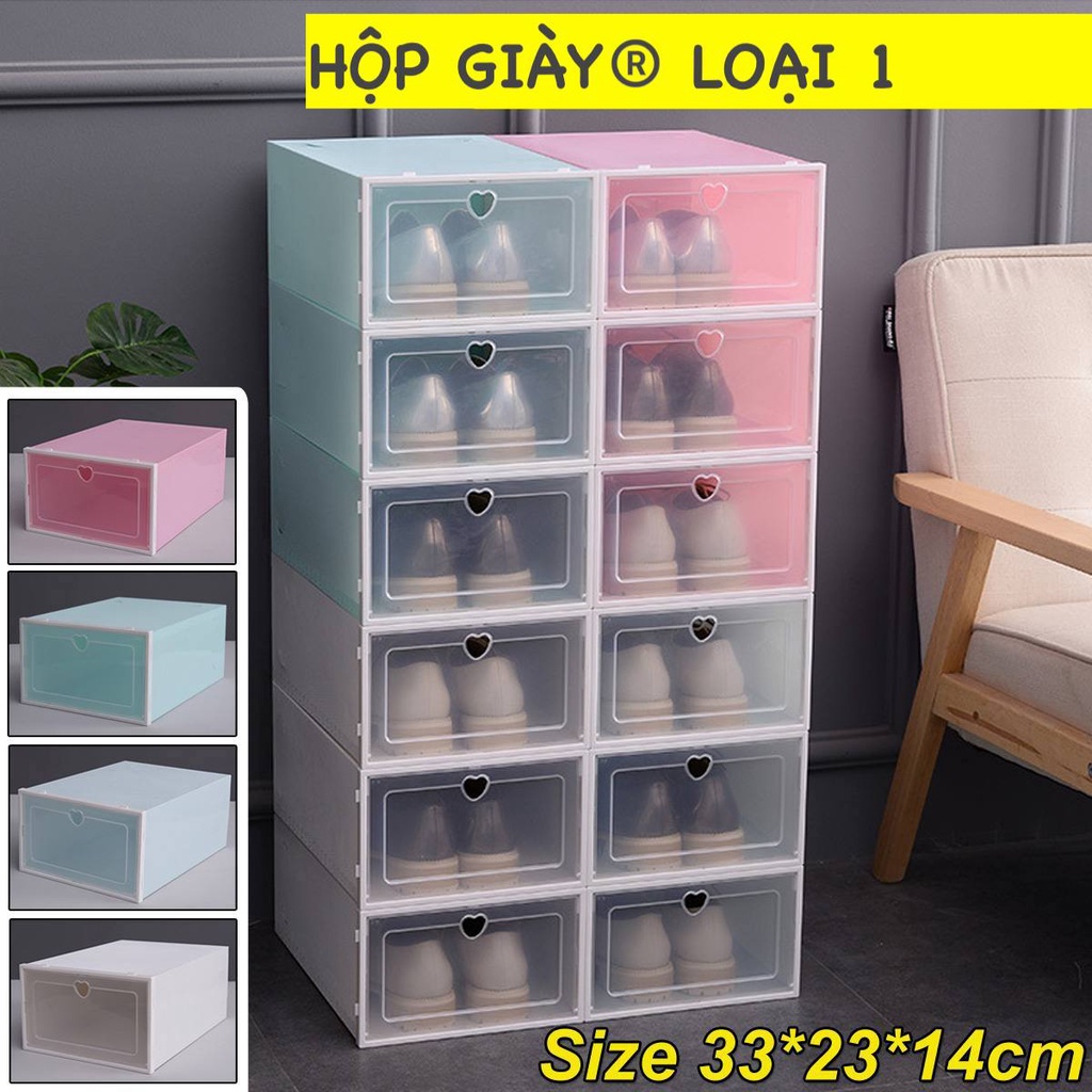 Hộp Giày Nắp Nhựa Size Lớn, Kệ Giày Dép Nhiều Tầng Siêu Bền - Hàng Loại 1 Cao Cấp