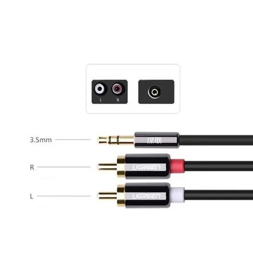 [Mã ELHACE giảm 4% đơn 300K] Dây Audio 3.5mm ra 2 đầu RCA Hoa sen UGREEN- Hàng chính Hãng BH 18 tháng