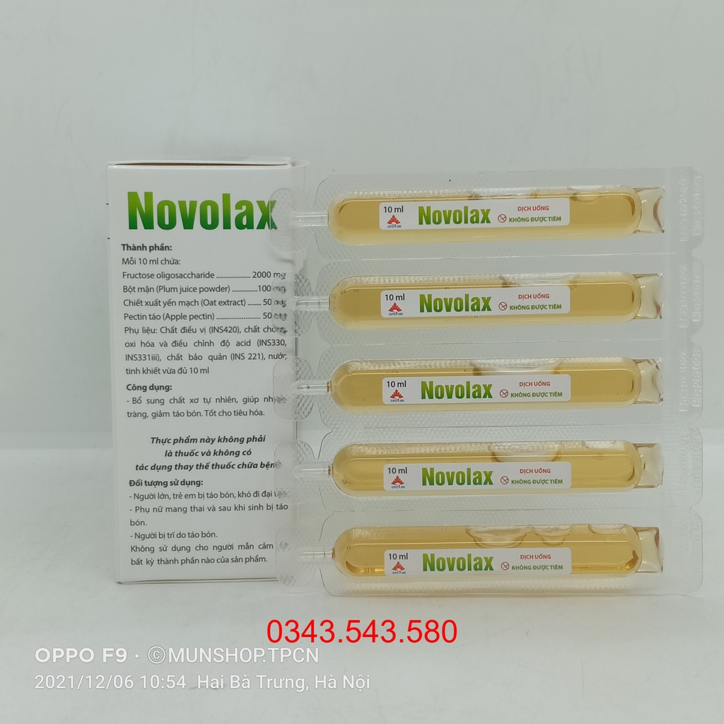 TPBVSK Novolax – bổ sung chất sơ, giảm táo bón, tốt cho tiêu hóa