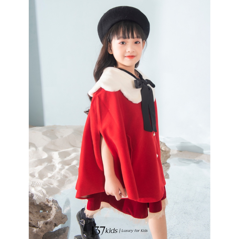 Áo choàng công chúa nỉ bông Princess Cape 137KIDS thiết kế cho bé gái đi chơi