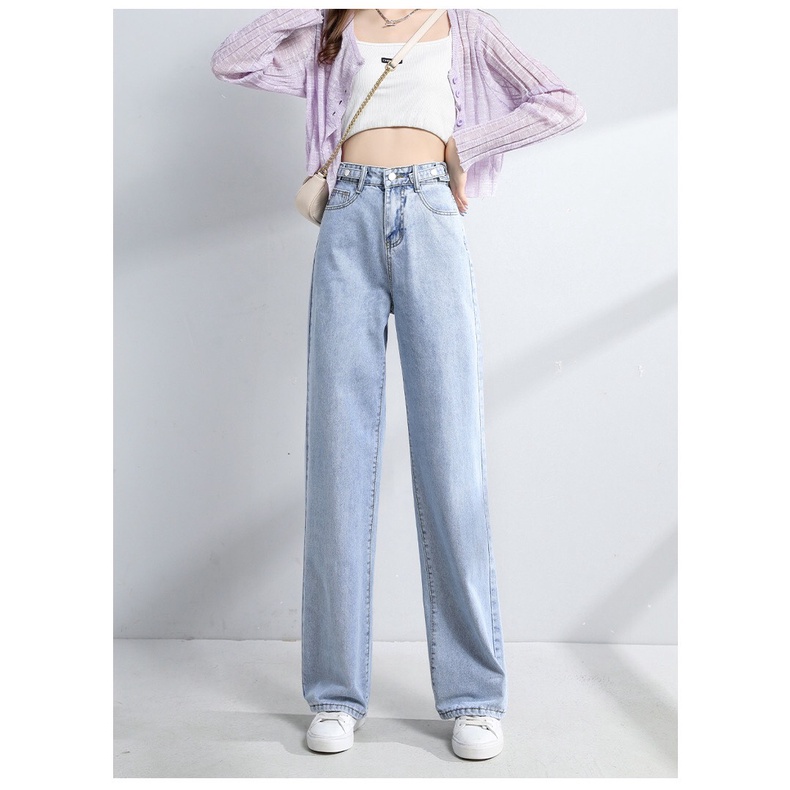 Quần jean nữ điều chỉnh VÒNG EO CB-N01, quan jeans lưng cao -  phong cách hàn quốc LOVE WEAR