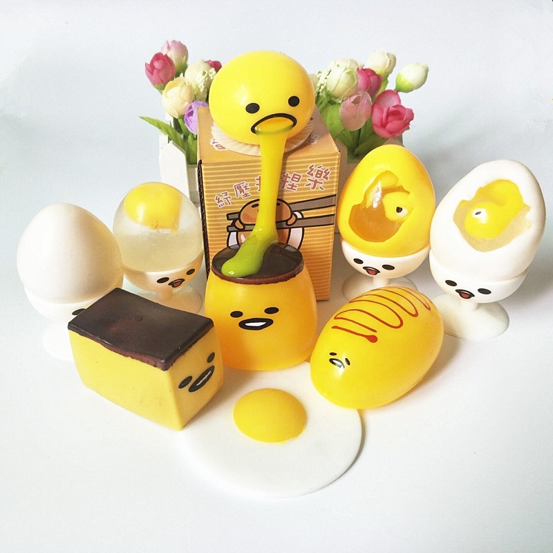 Đại gia đình Gudetama trứng biến thái trứng trút giận Gudetama Trứng Lưới Squishy Mochi