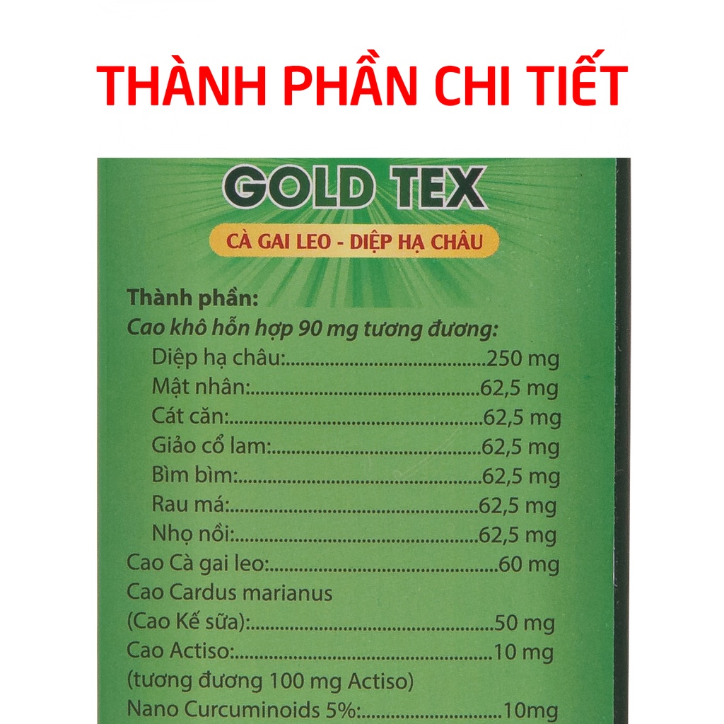 Bổ gan Cà Gai Leo thảo dược mát gan, giải độc gan - 50 viên