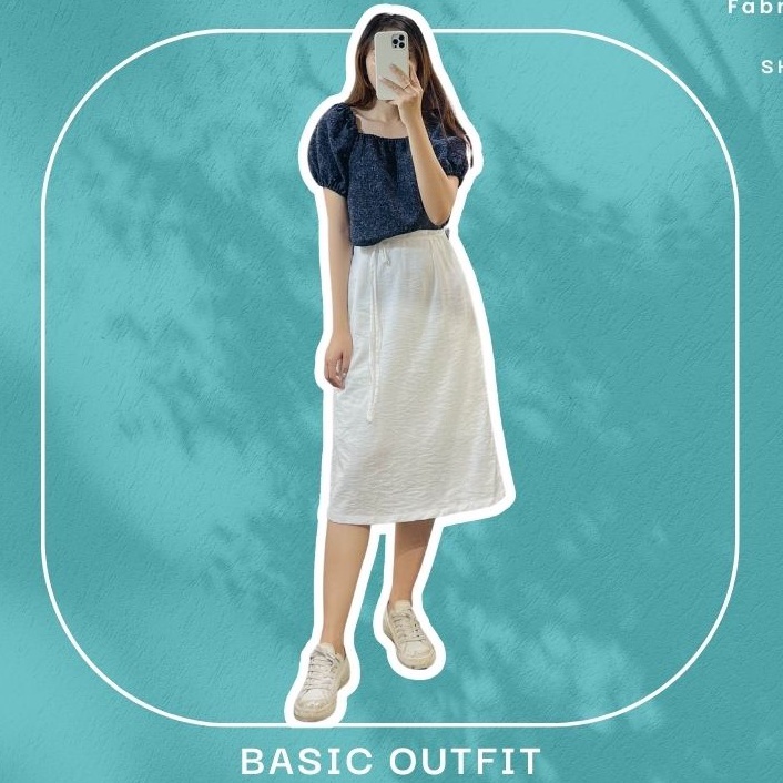 Áo tay phồng cổ vuông Fabric Holic
