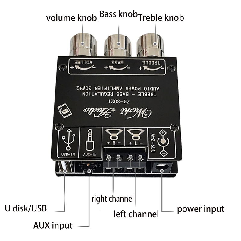 Bảng Mạch Khuếch Đại Âm Thanh Siêu Trầm 1 Pc 2 0 Kênh Kèm Tua Vít Dễ Lắp Đặt