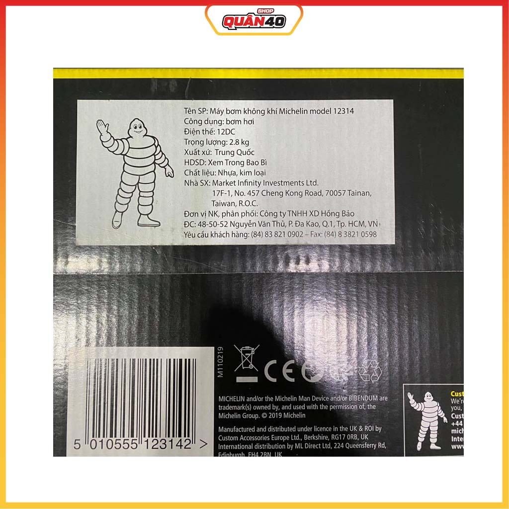 Bơm Điện Ôtô Tự Ngắt 2 Piston Michelin 12314 - Hàng Chính Hãng