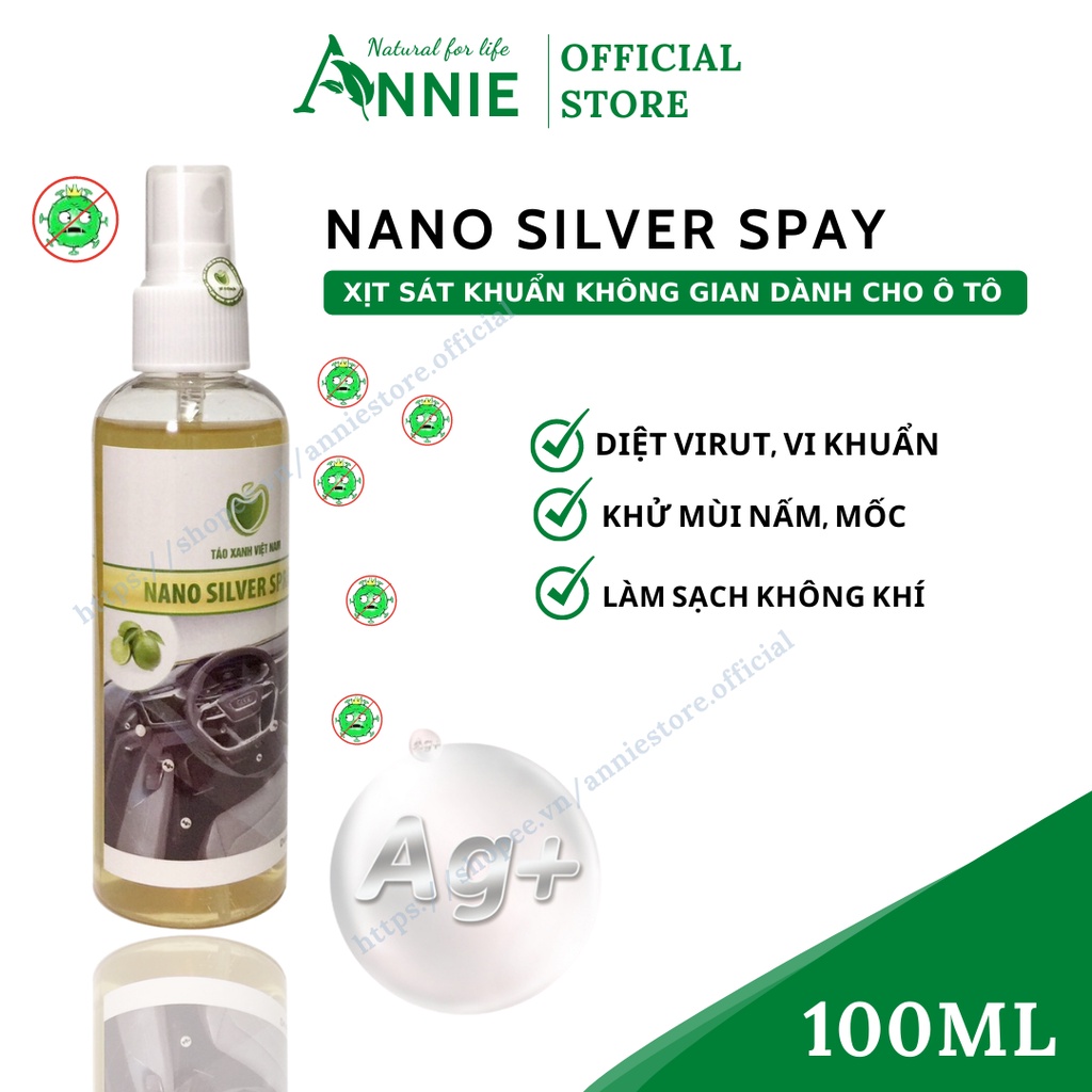 xịt khử mùi ô tô nano silver spray khử mùi khử khuẩn nội thất ô tô