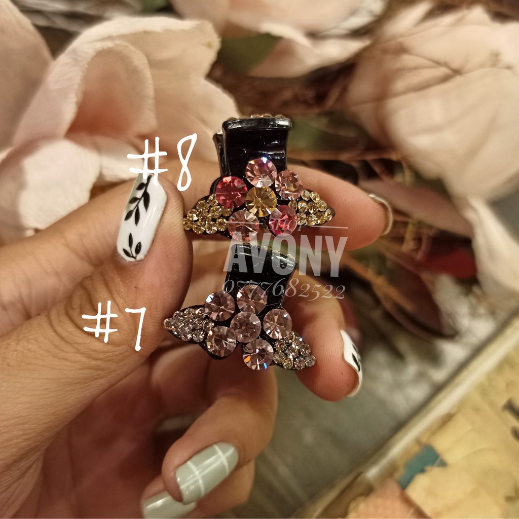 Cặp tóc - Kẹp đỉnh gắp tóc mái đính đá màu lấp lánh hình hoa
