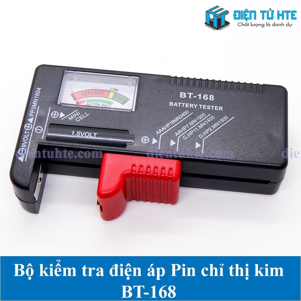 Bộ kiểm tra điện áp Pin BT168 BT-168 chỉ thị kim (AA / AAA / C / D / 9V / 1.5V) [HTE Quy Nhơn CN2]