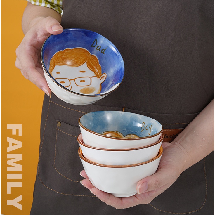 Bộ bát sứ gia đình chén sứ ăn cơm bộ bát đĩa decor chén đĩa sứ dễ thương chất liệu gốm sứ cao cấp an toàn