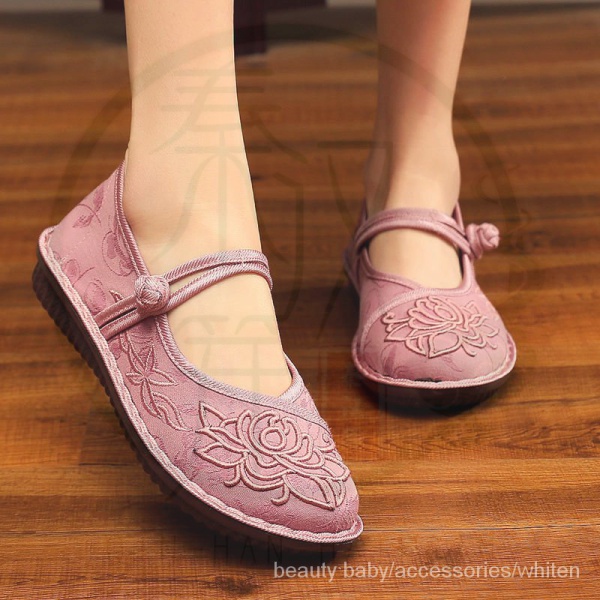 Giày búp bê thêu họa tiết phong cách cổ điển thời trang mùa hè cho nữ