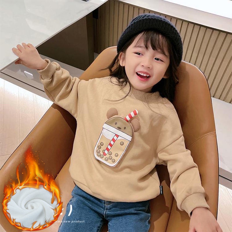 Áo Hoodie Lông Cừu Dày Tay Dài Cổ Tròn In Hình 3D Thời Trang Xuân Thu Hàn Quốc Mới 2022 Dành Cho Bạn Gái