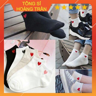 Tất hình trái tim Sỉ 1 set 10 đôi tất tim cổ ngắn nữ