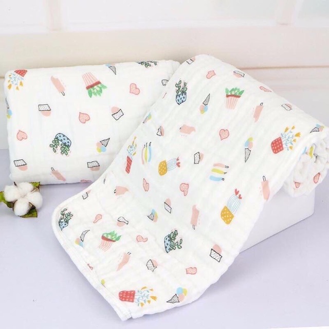 Khăn, chăn xô đa năng muslin 6 lớp [ babyboo]