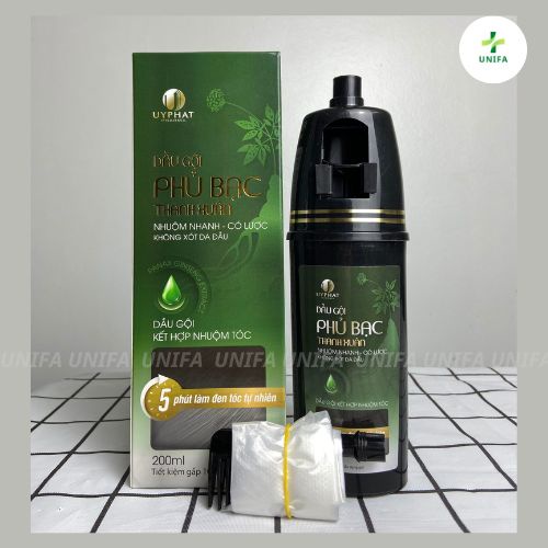 Dầu gội phủ bạc Thanh Xuân - Dầu gội đen tóc thảo dược, làm đen tóc tự nhiên tại nhà chỉ sau 15 phút - lọ 200ml