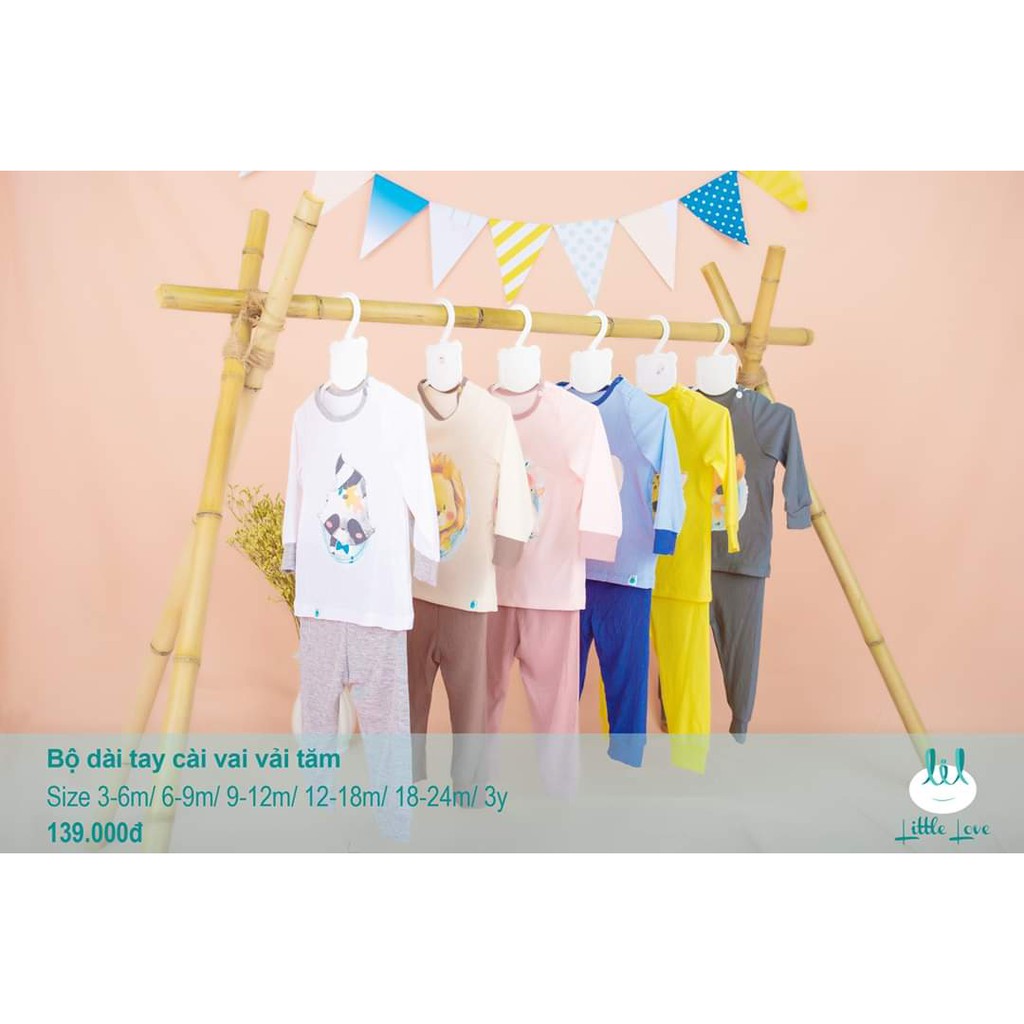 Little love - Lil. 0901.Bộ dài vải tăm tre lil họa tiết mới mỏng mát (phom NHỎ)