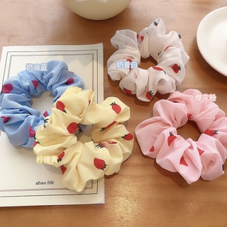 Dây buộc tóc chiffon họa tiết chấm bi dễ thương cho nữ