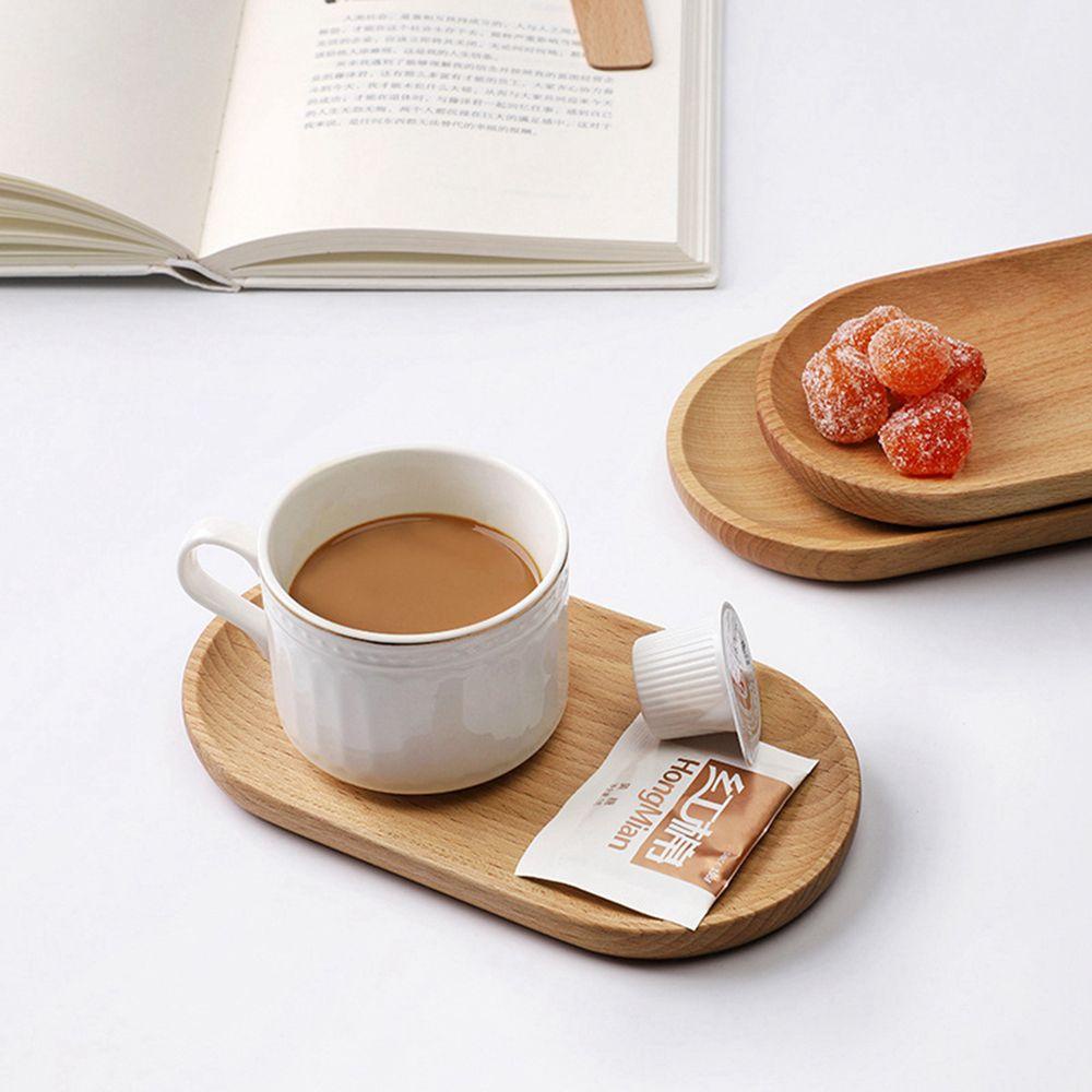 Khay Gỗ Hình Oval Đựng Đồ Ăn Vặt Cho Phòng Tắm