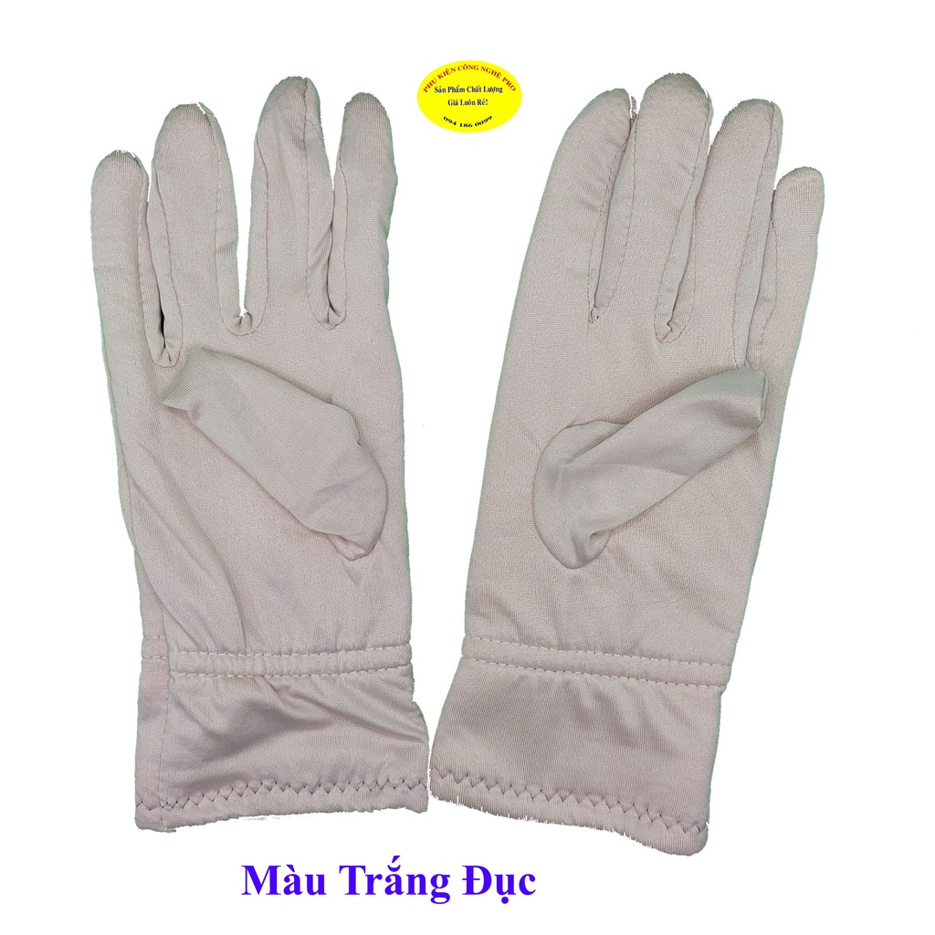 GĂNG TAY BAO TAY NỮ CHỐNG NẮNG 2 LỚP Loại 3 tấc Bít ngón Thêu chữ Lovely Đính hạt Chất liệu thun cotton co giãn NGÂN HÀ