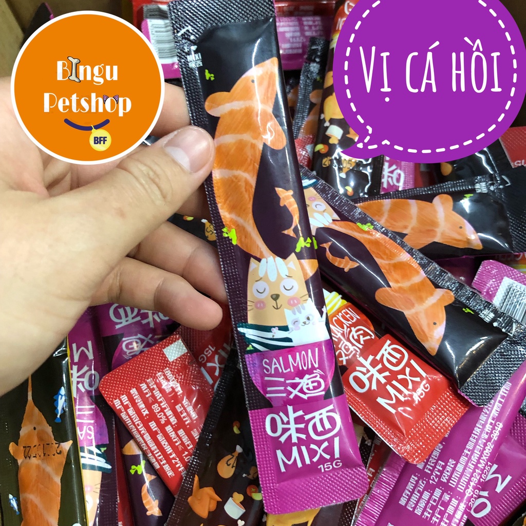 Súp thưởng cao cấp cho mèo Mixi thanh 15g - 3 Vị