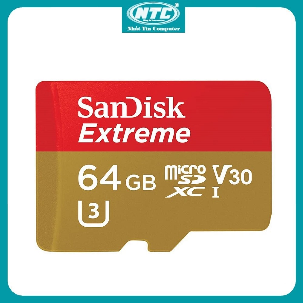 Thẻ nhớ MicroSDXC SanDisk Extreme 64GB U3 4K V30 R90MB/s W60MB/s - Không Box (Vàng) - Nhất Tín Computer