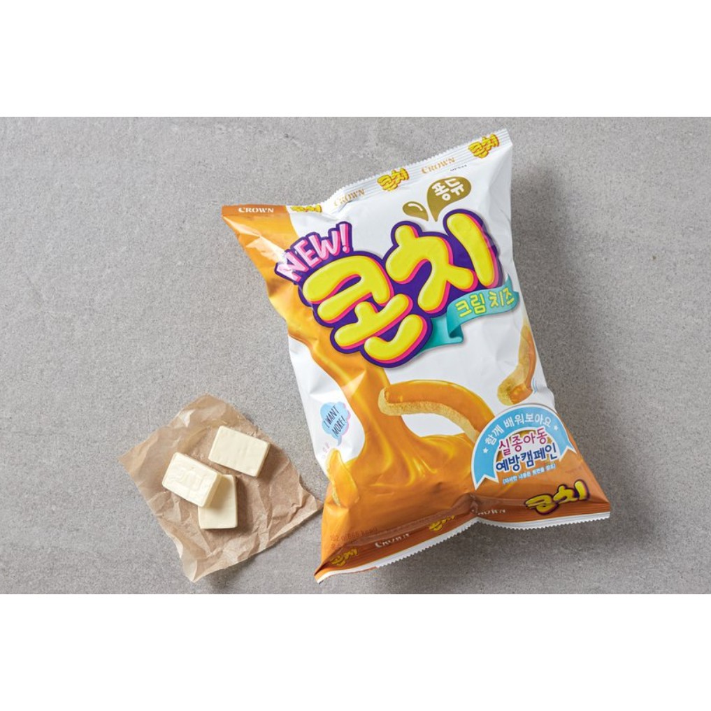 [CROWN] SNACK KHÔN CHI PHÔ MAI KEM 66G - [크라운] 콘치 66G
