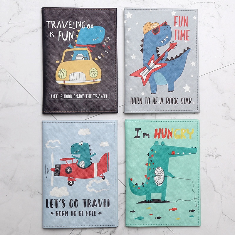 Vỏ bọc hộ chiếu Passport Hình Khủng Long - Giả Da