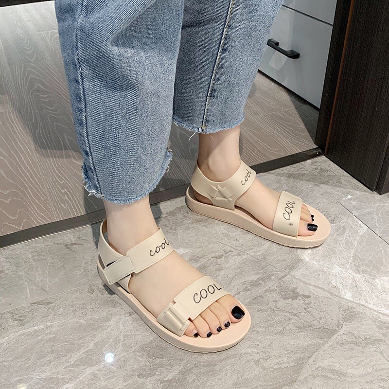 Sandal nữ đi học đế bệt ulzzang đẹp thời trang JAENIA SD005