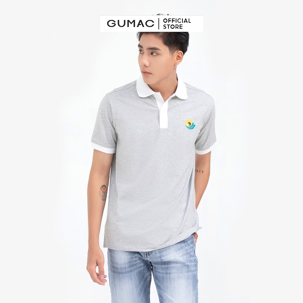 [Mã WABRGD12 giảm 10% đơn 250K] Áo thun polo nam phối bo cổ GUMAC ATNB6101 | BigBuy360 - bigbuy360.vn