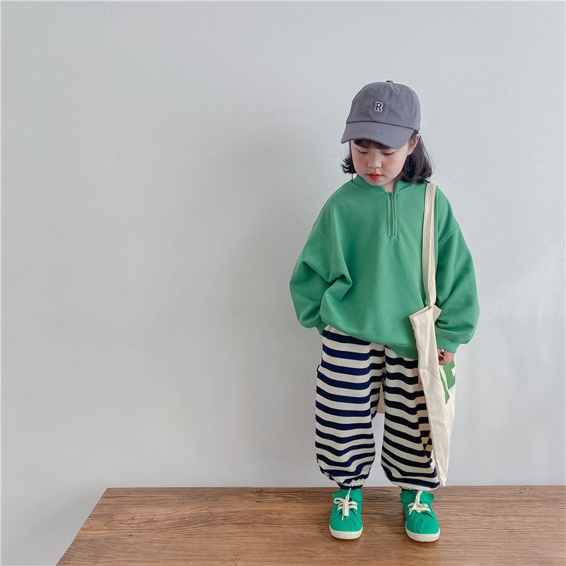[Babycat] Hàng Có Sẵn Áo Sweater Dệt Kim Cotton Chui Đầu Dáng Rộng Màu Xanh Lá Phong Cách Nhật Bản Hàn Quốc Thời Trang Xuân Thu 2022 Mới Cho Bé Trai Và Bé Gái