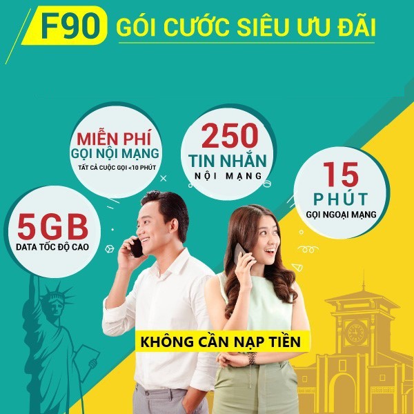 SIM 4G VIETTEL 12F90 TRỌN GÓI 1 NĂM GỌI 1 TỶ PHÚT VÀ TẶNG 5GB/THÁNG