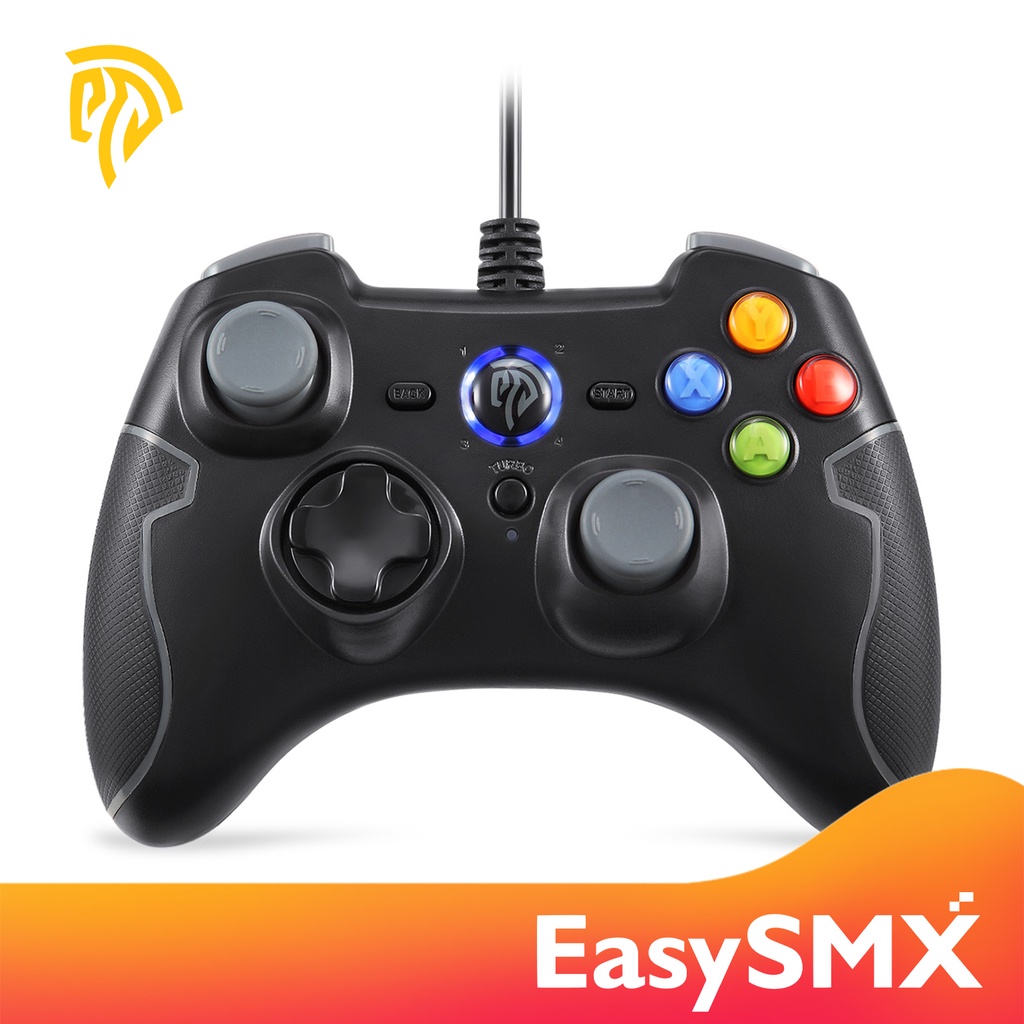 Cần điều khiển có dây EasySMX ESM-9100 sốc kép cho Windows/ Android/ PS3/ TV Box (màu xám)