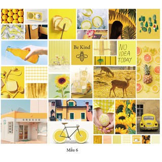 Set 70 Sticker Dán Vintage theo tông màu Trang Trí Sổ Tay Planner