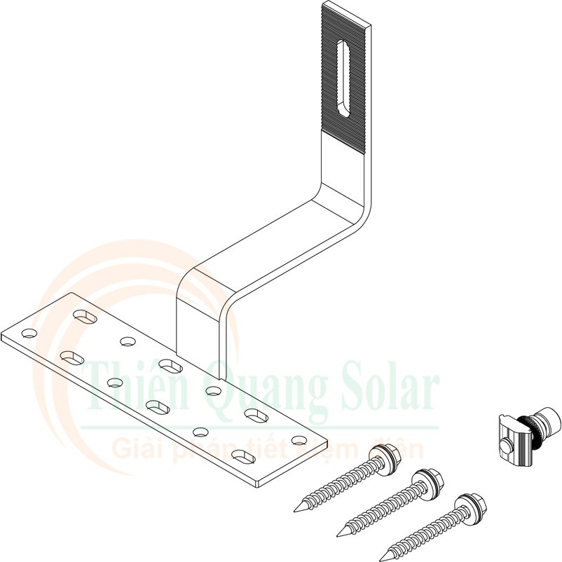 Chân L mái ngói lắp đặt tấm pin năng lượng mặt trời