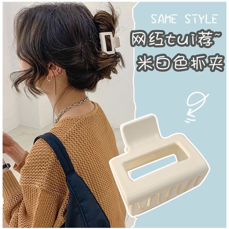 Kẹp tóc càng cua hình vuông trong suốt