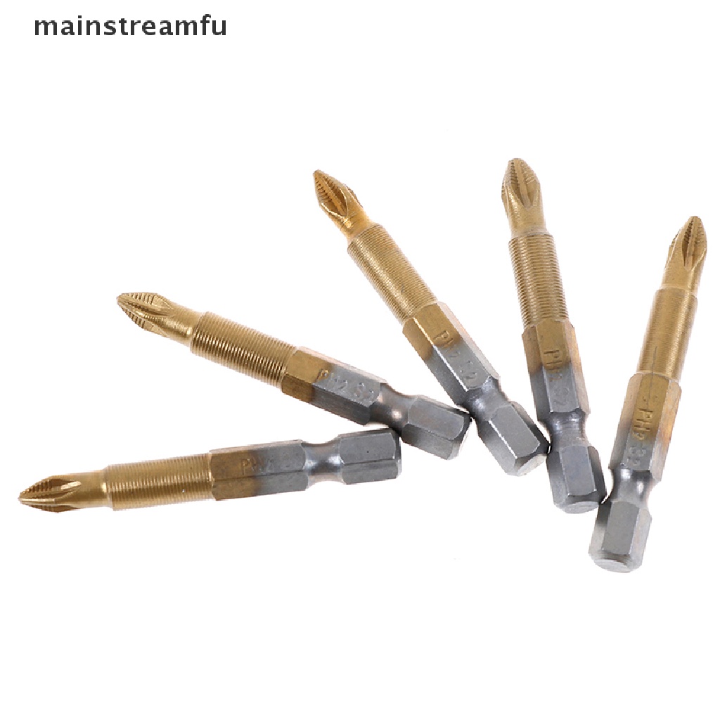 Bộ 5 Đầu Tuốc Nơ Vít Điện Lục Giác PH2 Phủ Titan Bền Chống Trượt 50mm