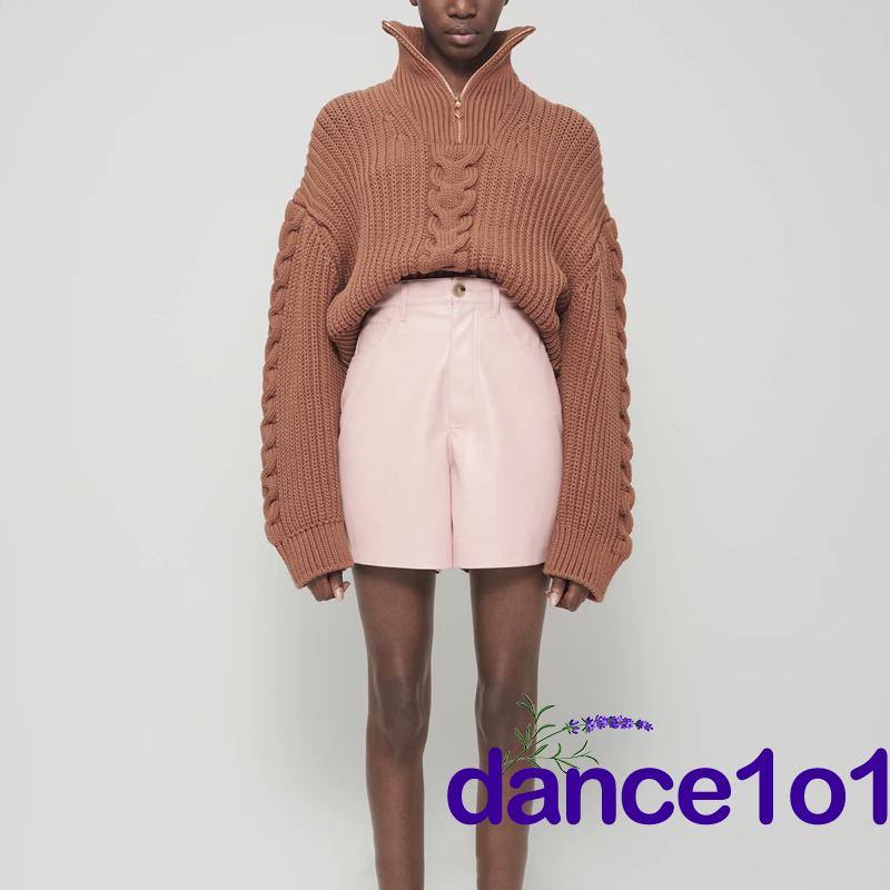 Áo Sweater Cổ Lọ Tay Dài Dáng Rộng Màu Sắc Trơn Thời Trang Cho Nữ