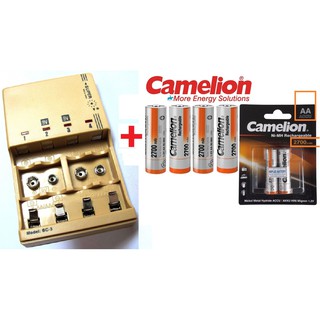 Bộ sạc và 4 pin sạc AA 2700mAh Ni-MH Rechargeable Battery 1.2V CAMELION