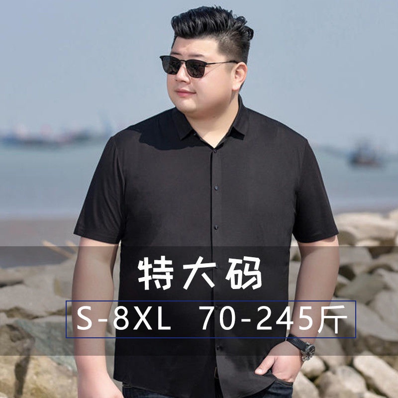 Áo Sơ Mi Tay Ngắn Màu Sắc Đơn Giản Có Size Lớn Cho Nam 100Kg